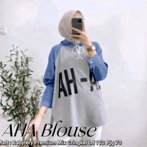 AHA BLUOSE HOODIE SIZE XXL – DASAR GREY LENGAN DENIM