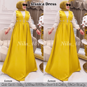 RESTOK JESSICA DRESS BY AISHAA – LEMON