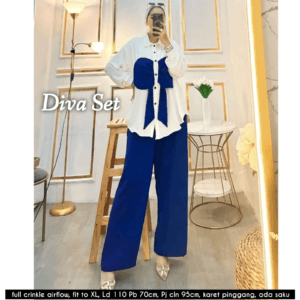 DIVA SET CRINKLE AIRFLOW BY AISHAA – BLUE