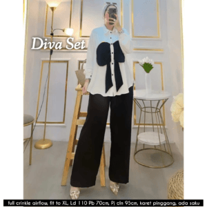 DIVA SET CRINKLE AIRFLOW BY AISHAA – HITAM