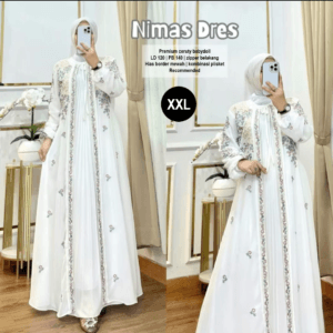 NIMAS DRESS MIX PLISKET BORDIR MEWAH BY AISHAA – SIZE XXL JUMBO