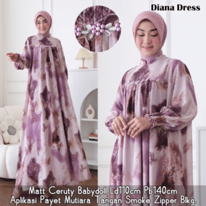 DIANA DRESS PAYET MUTIARA BY AISHAA – LAVENDER