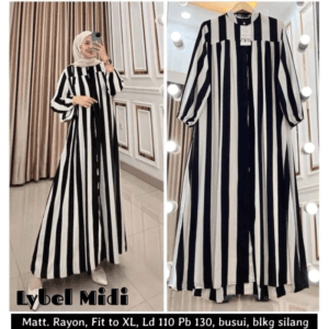 RESTOK LYBEL MIDI – BW/BLACK – BY AISHAA