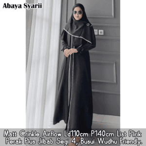 ABAYA SYARII BY AISHAA – SPECIAL BLACK