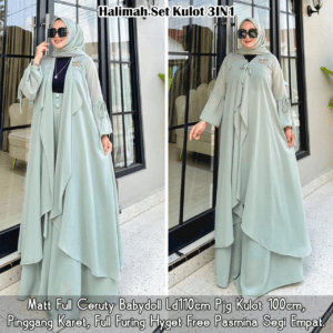 HALIMAH SET 3IN1 BY AISHAA – SAGE GREEN