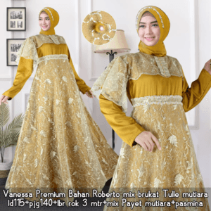 SALE VANESSA SET PASMINA PREMIUM BY MMC – GOLD