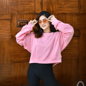 SWEATER CROP OVERSISE – PINK