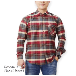 HEM FLANEL COWOK – PREMIUM – MARUN – SIZE L