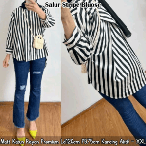 SALUR STRIPE BLUOSE FIT XXL