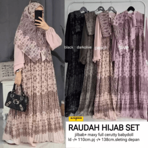 RAUDAH HIJAB SET PREMIUM – PEACH