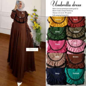 SALE UMBRELLA DRESS MOTE BY HAMMADA – BROWN