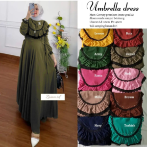 SALE UMBRELLA DRESS MOTE BY HAMMADA – OLIVE