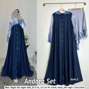 ANDARA SET MOTIF BY AISHAA – BLUE