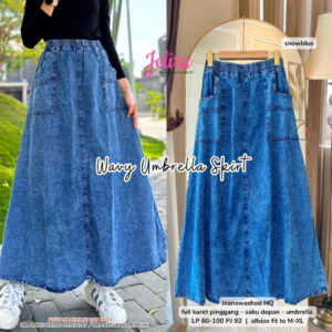 Wavy Umbrella Skirt – One Colour