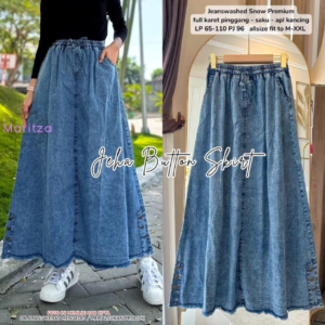 Restok JEHA BUTTON SKIRT – SNOW BLUE