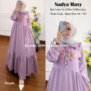 NADYA CRINKLE BORDIR – PURPLE